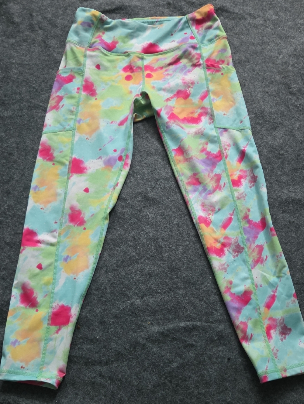 ProPlayer Pastel Tie-Dye Leggings with Pink and Yellow Accents